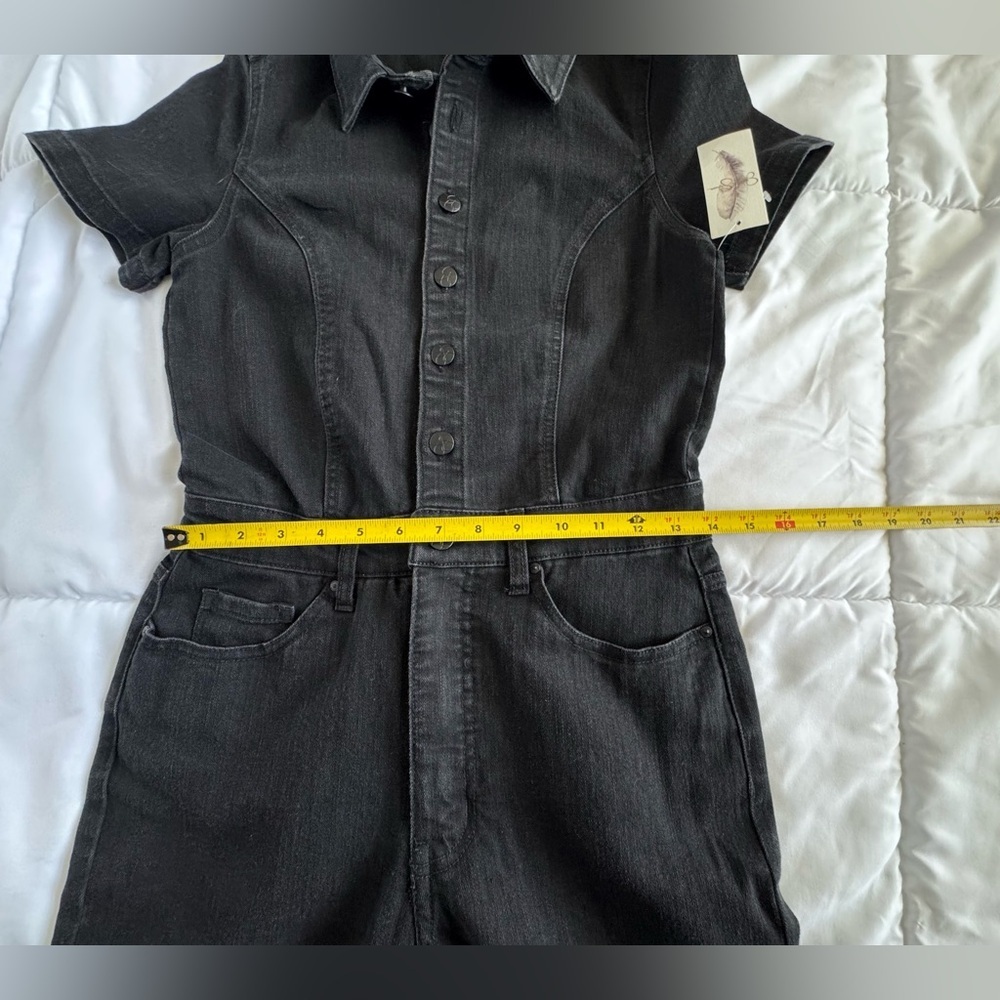 Jessica Simpson Black Denim Jeans Jumpsuit. - Picture 6 of 12